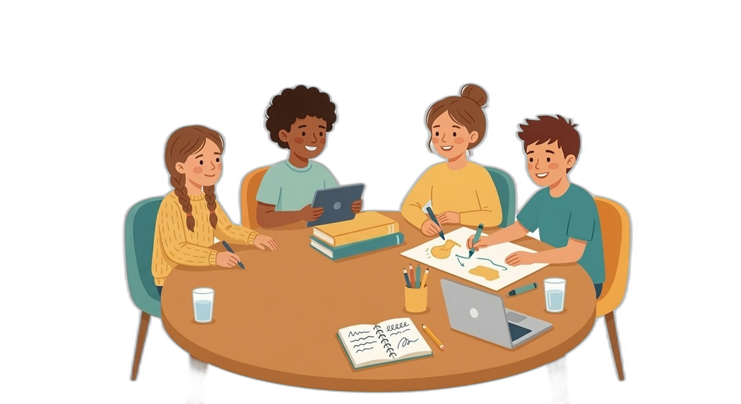 Students working together on homework