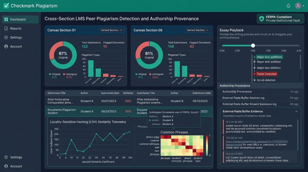 How Can Academic Integrity Officers Detect Unauthorized Peer Assignment Sharing Across Different LMS Sections? | Checkmark Plagiarism
