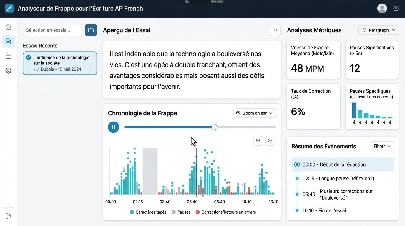 How High School AP French Teachers Can Use Keystroke Replay to Audit Organic Drafting in Email Replies and Persuasive Essays | Checkmark Plagiarism