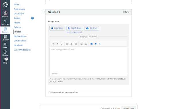 Checkmark Quiz Question: Submission buttons inside question container